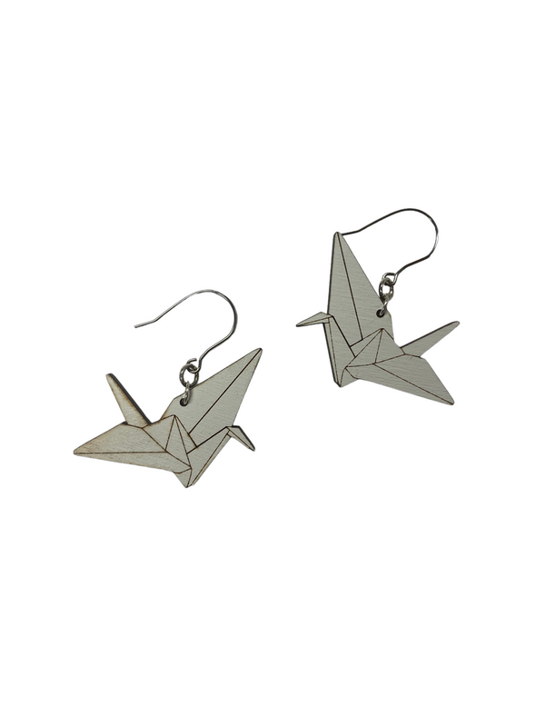 Crane origami earrings