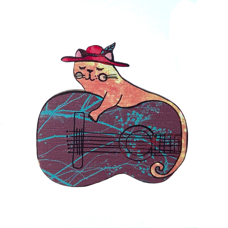 Guitar Cat Brooch