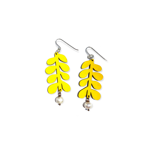 Yellow Plant Earrings